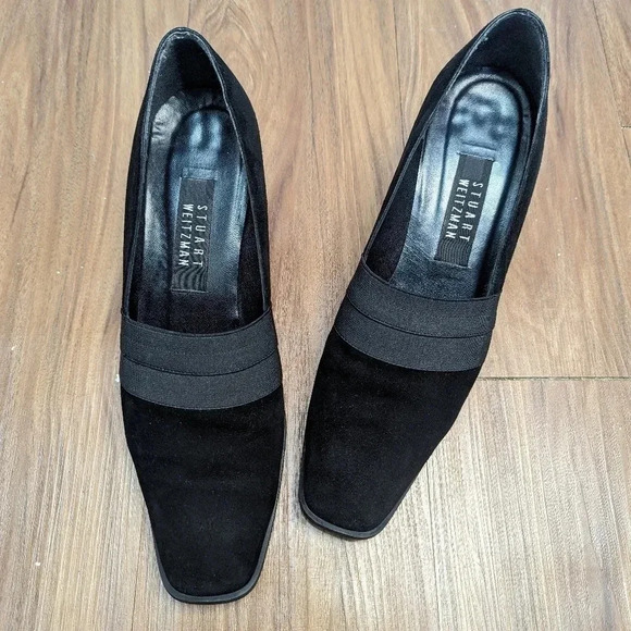 Stuart Weitzman Suede Pump Shoes Women’s Size 9B Black Clog Heel 2W451469 - Picture 7 of 11